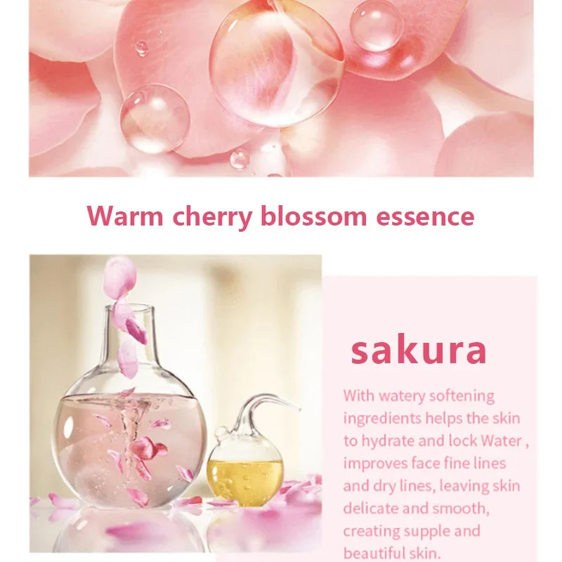 Sakura Essence Cream,Cherry Blossom Facial Moisturizer for Dry &amp; Rough Skin,Anti Aging Face Lifting Nourishing Repair Collagen