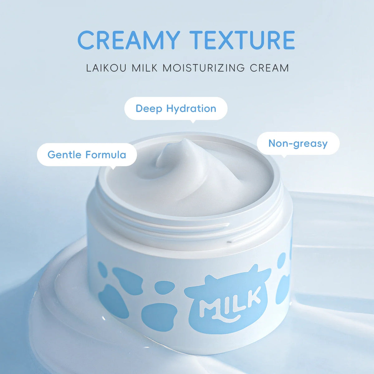 LAIKOU Milk Skincare Set Softening Serum Moisturizing Cream Gentle Cleanser Brightening Hydration Travel Kit