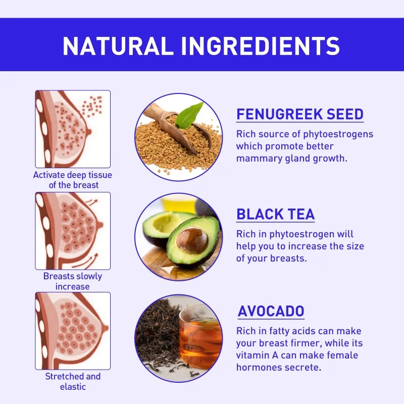 Natural Breast Enlargement Cream Boobs Enhancement Oil Bust Enlarging Bigger Chest Massage Lift Firming Up Size Bust Body Care
