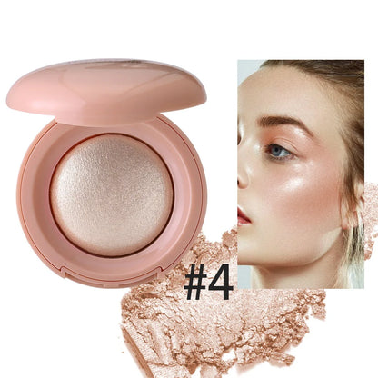 Monochrome Face Brightening Highlighter, Lightweight Non-Greasy Glitter Powder with Subtle Shimmer,Light Beige Brightening