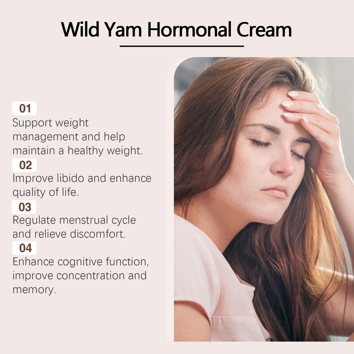 Wild Yam Cream Progesteron Hormone Regulation Balancing Tightening Smoothing Moisturizing Wrinkles Removing Women&