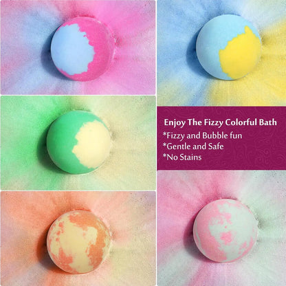 12pcs Bath Bombs Set with Surprise Toys Inside Natural Organic Bubble Bath Fizzies Balls Gift for Holiday Gift Set