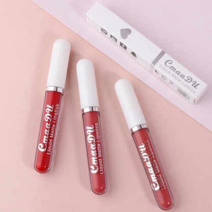 CmaaDu 1 Pcs Matte Lip Gloss Liquid Lipstick- Lip Stains with Long-Lasting Waterproof,  Adult Age Range, Red Tones Easy to Color