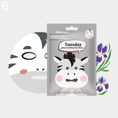 1/7pcs Cartoon Facial Mask Deep Hydrating Sheet Mask Moisturizing Tender Skin Mask Dog Panda Pig Animal Pattern Skin Care