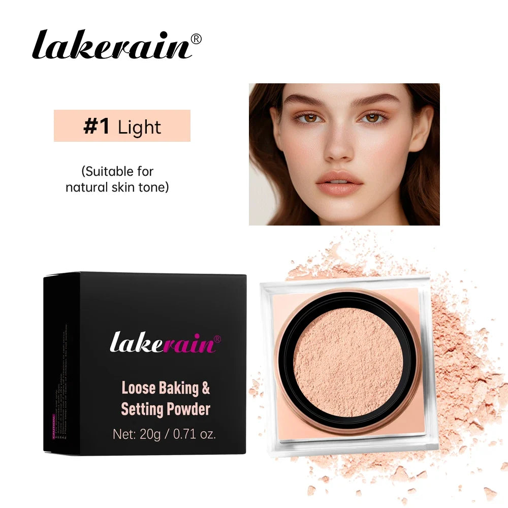 Loose Baking&amp;Setting Powder Long Lasting Oil Control Natural Face Matte Waterproof BrighTening Loose Powder Makeup Cosmetics