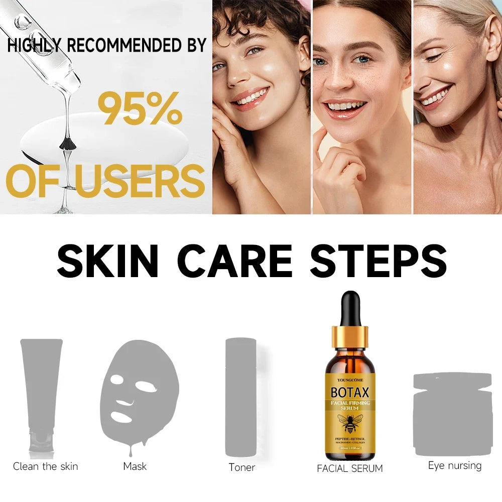 Bee Venom Facial Serum Face Essence Wrinkle Reduction Skin Tightening Natural Collagen Booster Hyaluronic Acid Essence 40/60ml