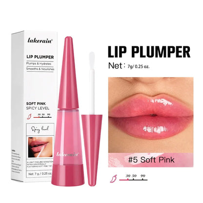 Lakerain Lip Plumper Moisturizing Lip Gloss Transparent Plump Lips Care Lip Stuffer Gift Korean Cosmetics