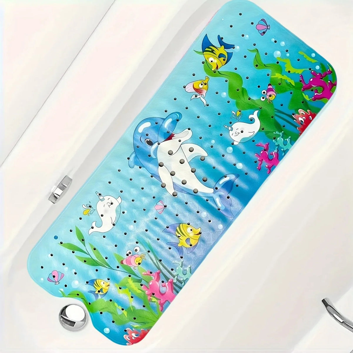 1pc Cartoon Extra Long Bathtub Mat 40x100cm Non Slip Bath Mat for Bathroom Tubs Shower Mats with Suction Cups &amp; Drain Holes