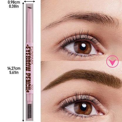 2 in1 Eyebrow pencil professional Cosmetics makeup for women 5 Colors Waterproof Eyebrow Tattoo brush Long Lasting eyebrow pen