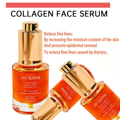 Collagen Boost Face Serum Fade Fine Lines Lifting Firming Deep Hydration Moisturizing Hyaluronic Acid Essence Skin Care Products