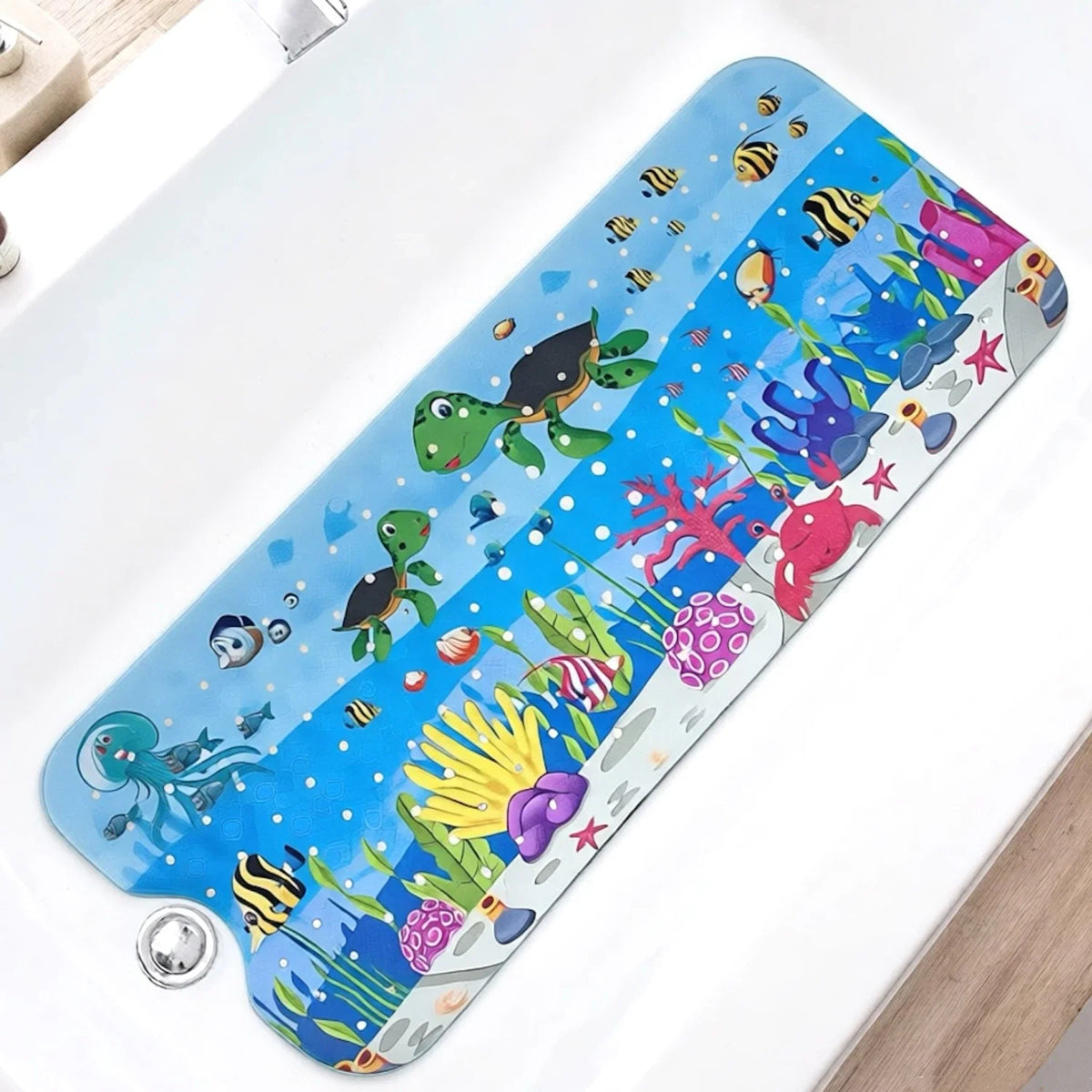 1pc Cartoon Extra Long Bathtub Mat 40x100cm Non Slip Bath Mat for Bathroom Tubs Shower Mats with Suction Cups &amp; Drain Holes