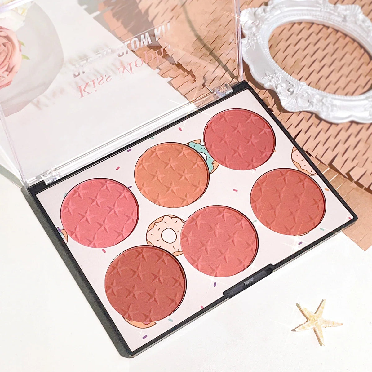 Six-color blush plate girl&