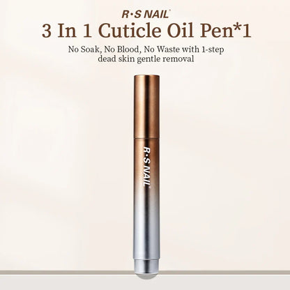 RSNAIL 3-in-1 Cuticle Oil Pen with Ceramic Nail Pusher for Hangnails Dry &amp; Damaged Nails -Nail Care Pen for Repair &amp; Nourishment