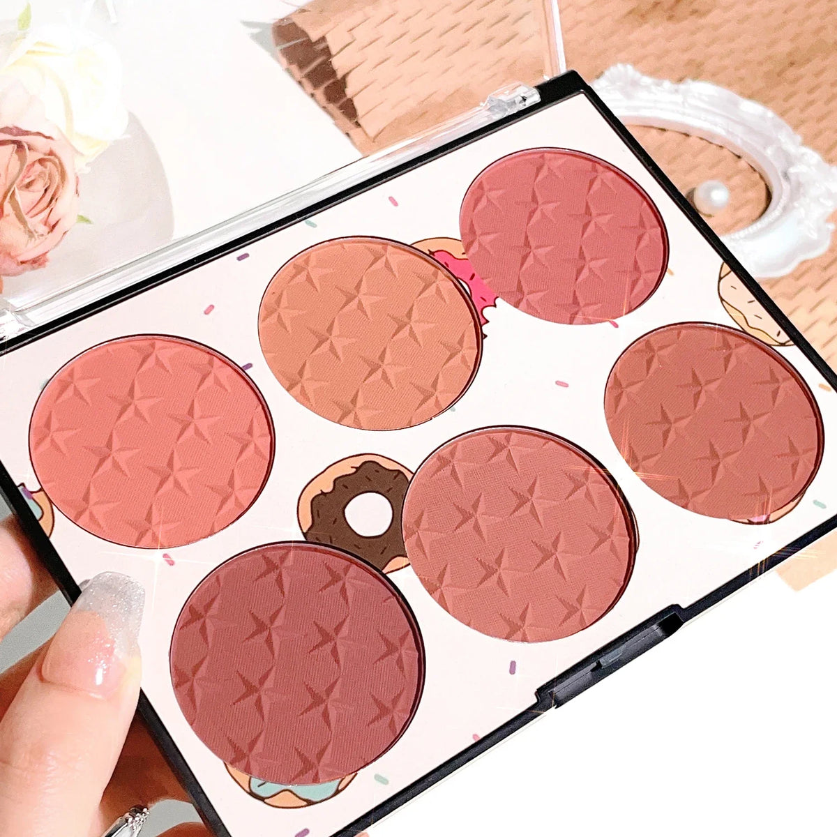 Six-color blush plate girl&