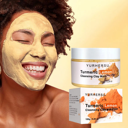 Turmeric and Lemon Deep Cleansing and Pore-Minimizing Clay Mask; Exfoliating and Brightening Clay Mask; Used for Skin Repair.