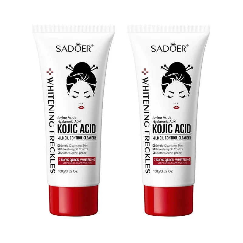 SADOER Kojic Acid Facial Cleanser Face Wash Foam Facial Cleansing Mossee Moisturizing Brightening Facial Skin Care Products