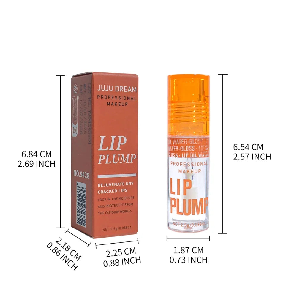 Cherry Plump Lip Oil – Moisturizing Lip Gloss Serum, Long-Lasting Waterproof Volume &amp; Shine, Non-Sticky, Unisex, Holiday Makeup