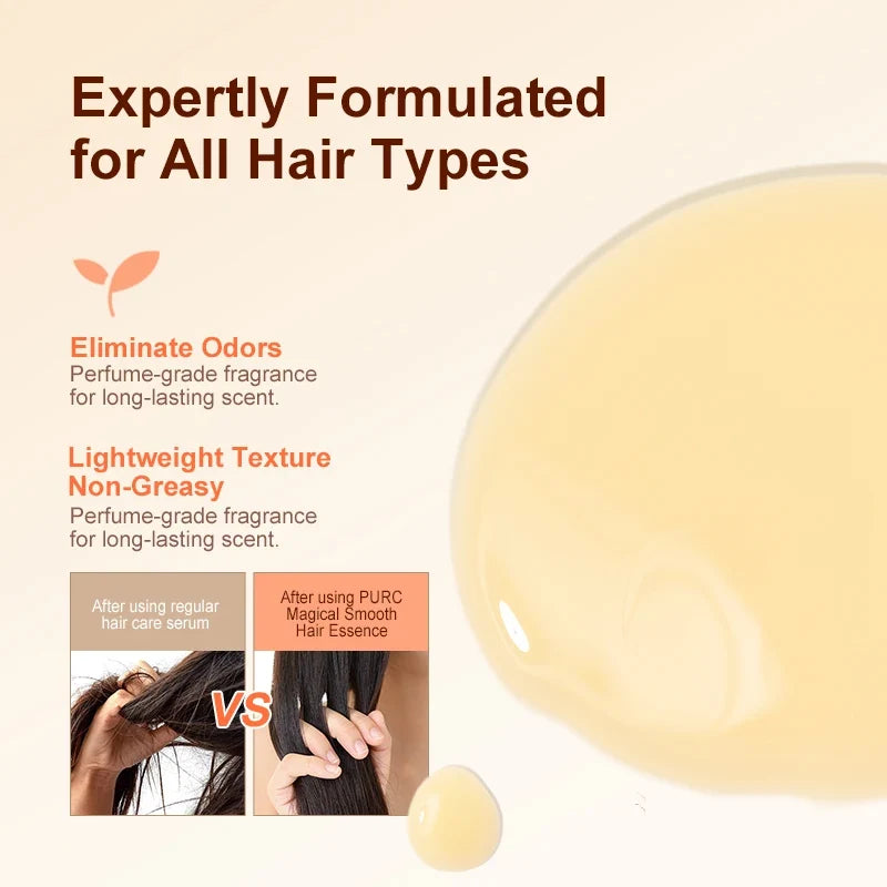 PURC Magic Instant Smooth Hair Serum Nourishing Repair Damaged Leave-In Hair Oil Anti-Frizz Softness Hair Care