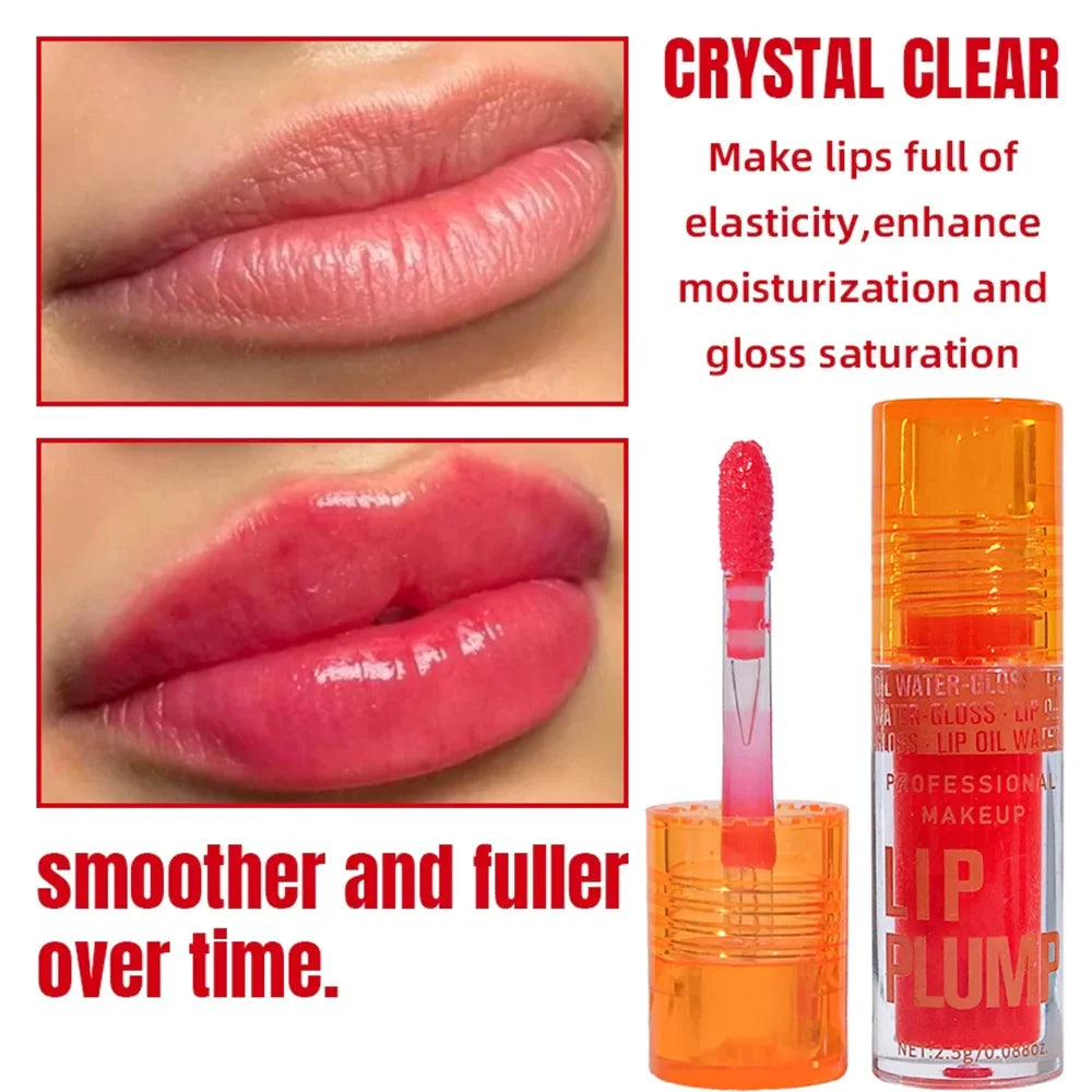 Cherry Plump Lip Oil – Moisturizing Lip Gloss Serum, Long-Lasting Waterproof Volume &amp; Shine, Non-Sticky, Unisex, Holiday Makeup