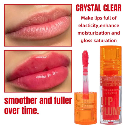 Cherry Plump Lip Oil – Moisturizing Lip Gloss Serum, Long-Lasting Waterproof Volume &amp; Shine, Non-Sticky, Unisex, Holiday Makeup