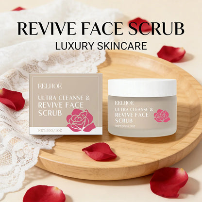 Cleanse &amp; Revive Face Scrub Moisturizing Deep Clean Pore Exfoliating Soothing Softening Skin Brightening Rose Facial Scrub Cream