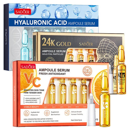 Vitamin C Face Whitening Serum Dark Spots Freckles Removal Hyaluronic Pore Minimizer Anti Aging Wrinkle Remove Golder Essence