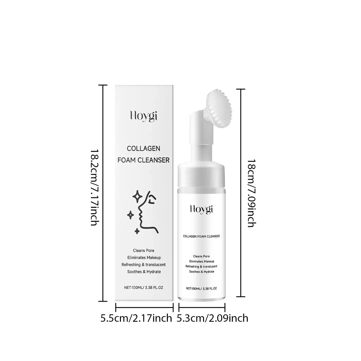 Collagen Facial Cleanser Mousse Deep Cleansing Skincare Controls Oil Moisturizing Firming Face Wash Foam Cleanser Skin Care
