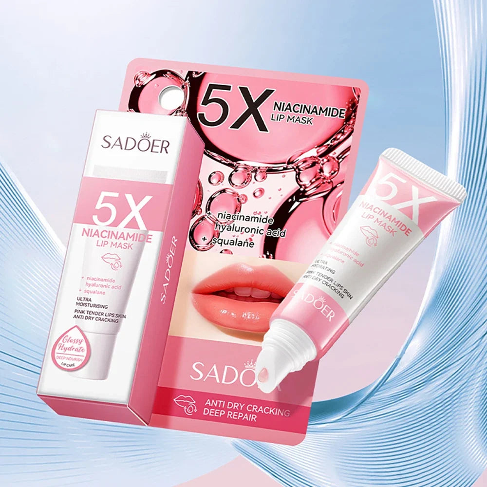 5X Niacinamide Plumping Lip Mask – Intense Hydration &amp; Anti-Dryness for Soft, Pink Lips | Care Chapped Lips Overnig 10g/pc