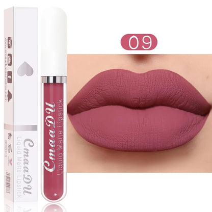CmaaDu 1 Pcs Matte Lip Gloss Liquid Lipstick- Lip Stains with Long-Lasting Waterproof,  Adult Age Range, Red Tones Easy to Color