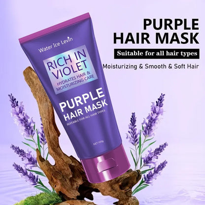 Purple Repair Hair Mask Keratin Deep Nourishing Dry Frizzy Damaged Treatment Collagen Magical 5 Second Soft Shiny Care