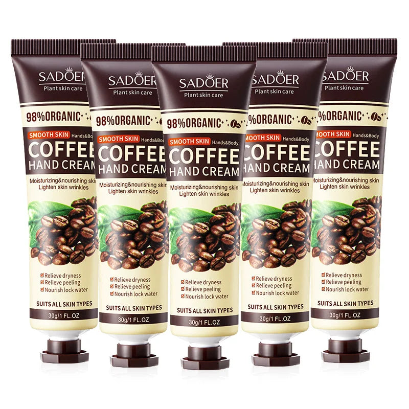1/2/3/5pcs SADOER Coffee Hand Cream Sets Moisturizing Nourishing Whitening Hydrating Hands Skin Care Products