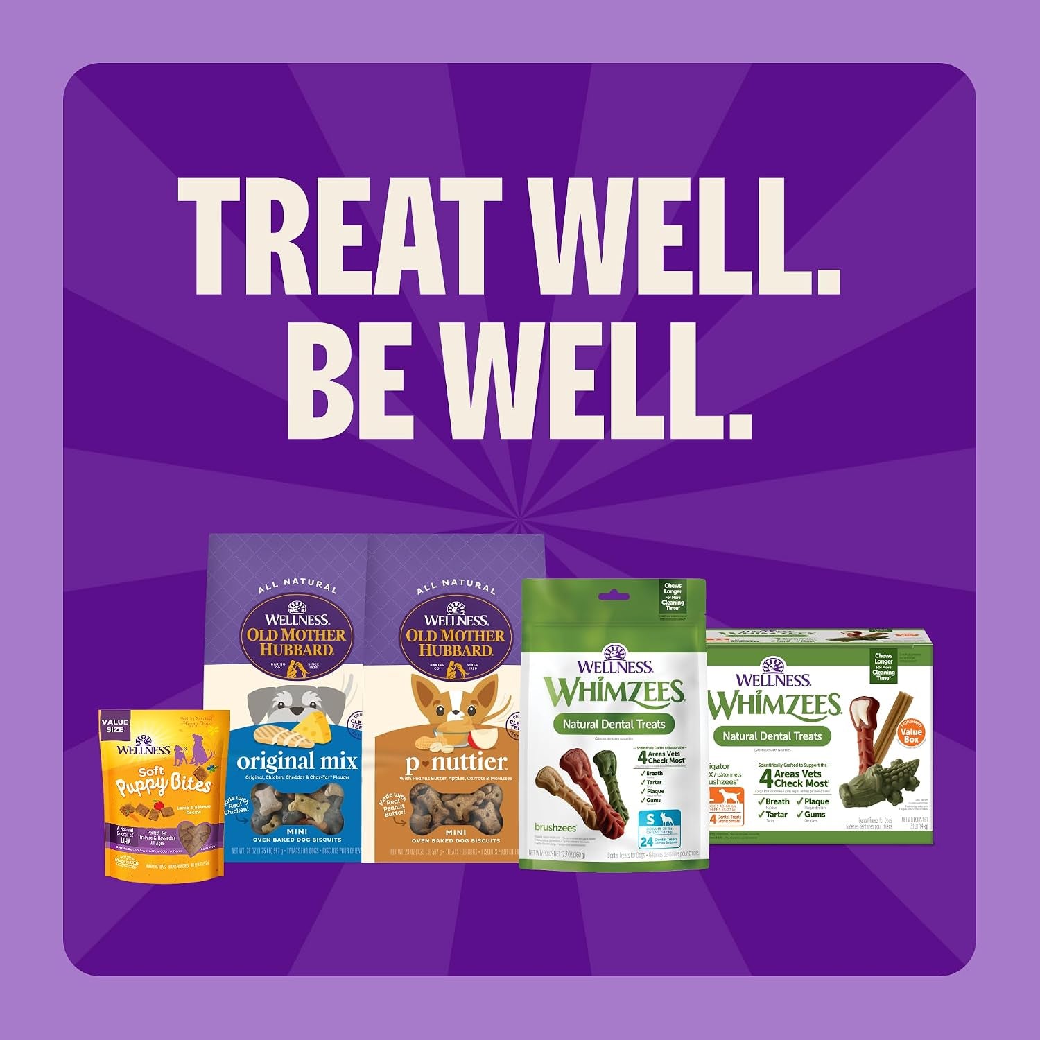 Wellness Stix Natural Dog Dental Treat, Chews, Freshens Breath, Medium Size Sticks, 14.81 Oz Bag, 14 Count