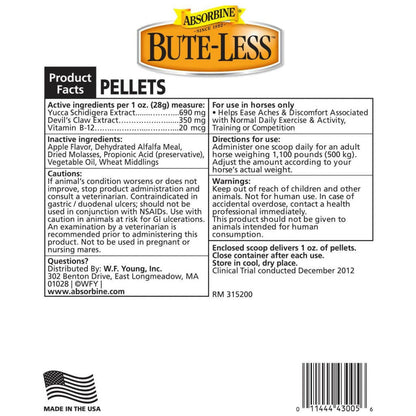 Absorbine Bute-Less Pellets Comfort &amp; Recovery Supplement for Horses