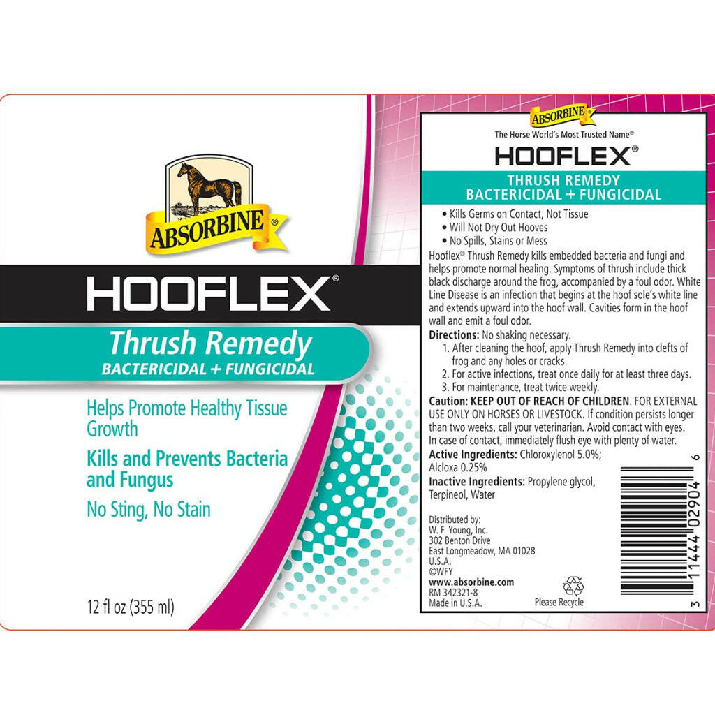 Absorbine Hooflex Bactericidal &amp; Fungicidal Thrush Remedy for Horses 12 oz