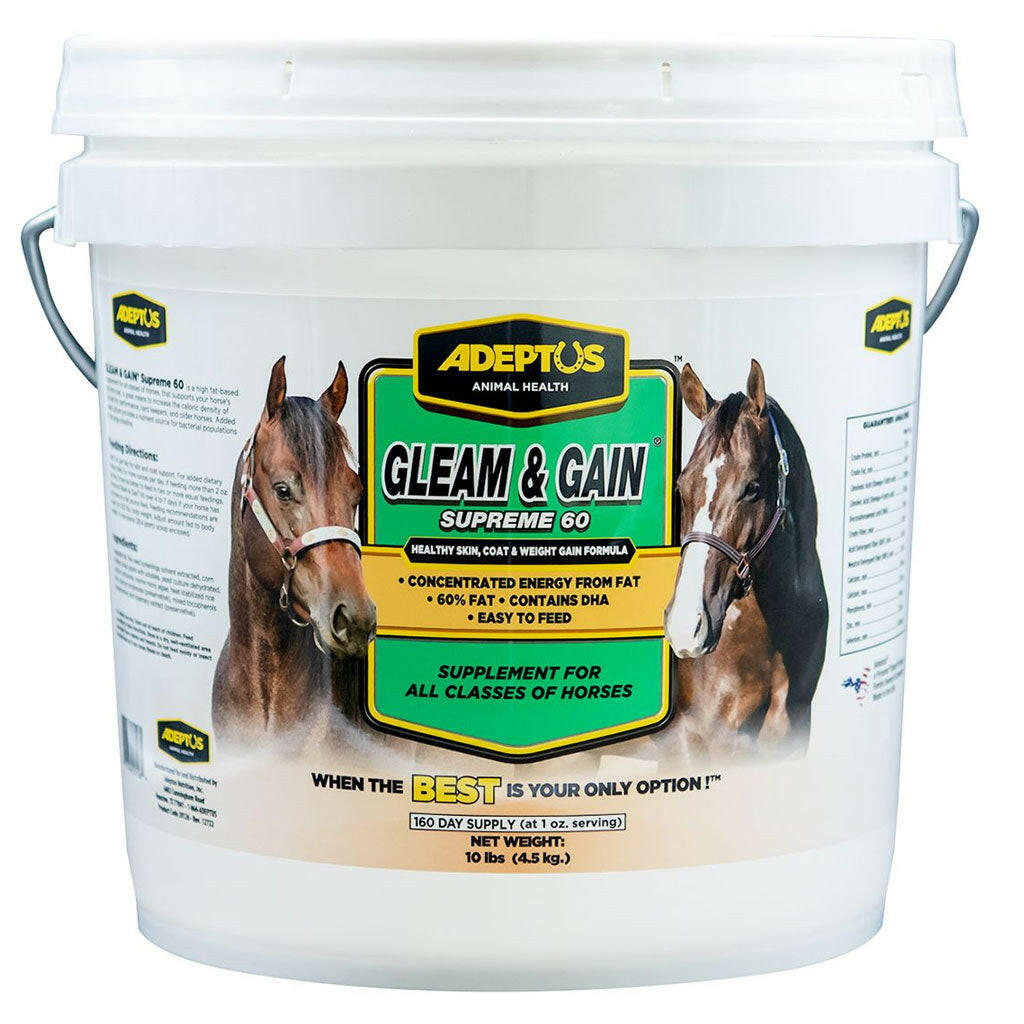Adeptus Gleam &amp; Gain Supreme 60 Coat &amp; Weight Gain Supplement for Horses