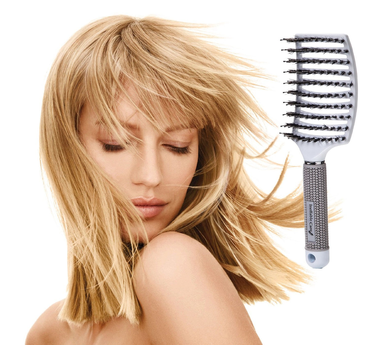 Boar Bristle Hair Brush Set – Curved and Vented for Wet and Dry Detangling Hair Brush for Women Long, Thick, Thin, Curly &amp; Tangled Hair Vent Brush - Stocking Stuffers Gift Kit
