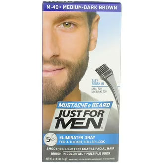 Just For Men Brush-In Color Gel for Mustache &amp; Beard, M-25 Light Brown, 1 ea