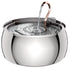 304 Stainless Steel Pet Water Fountain 4L/135 Oz with Faucet Silent Filter Automatic Dog Water Fountain Live Water Circulation
