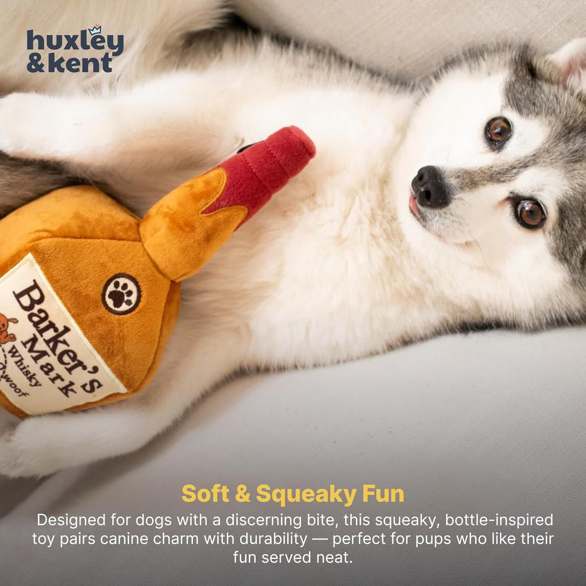 Power Plush Squeaky Dog Toy, Barker&