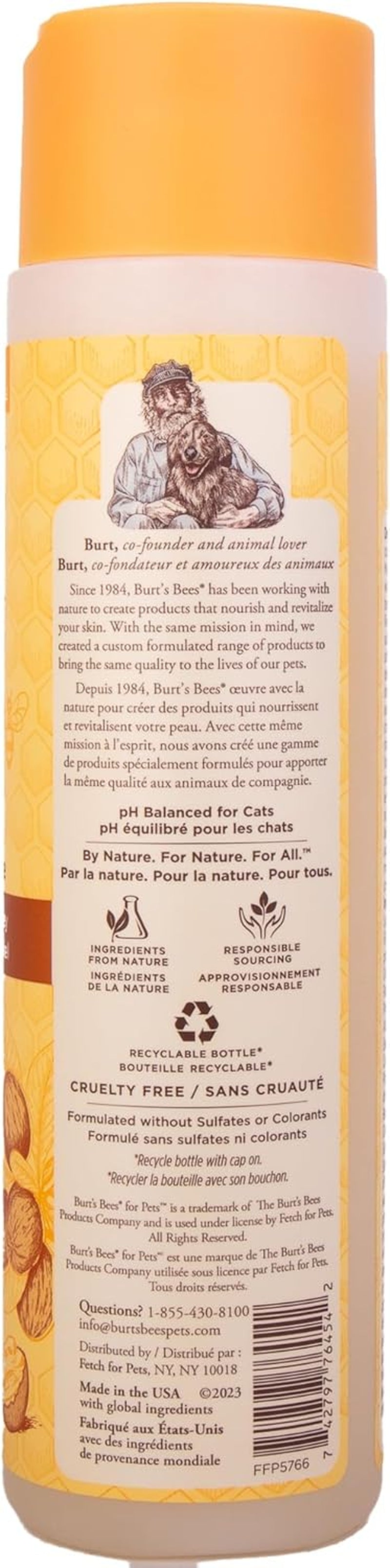 Hypoallergenic Cat Shampoo with Shea Butter and Honey, Gentle Formula for Indoor Cats with Dry or Sensitive Skin, Ph Balanced, Fragrance-Free, 10 Fl Oz - 2 Pack