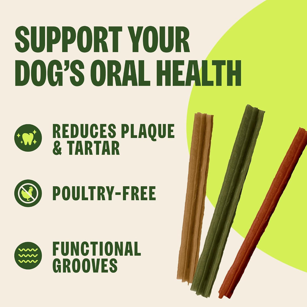 Wellness Stix Natural Dog Dental Treat, Chews, Freshens Breath, Medium Size Sticks, 14.81 Oz Bag, 14 Count