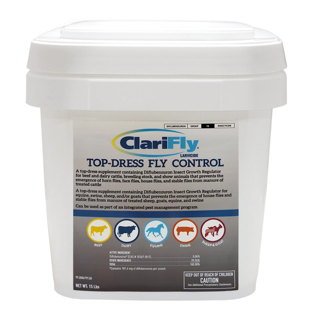 Clarifly Larvicide Top-Dress Fly Control for Horses &amp; Livestock (15 lb)