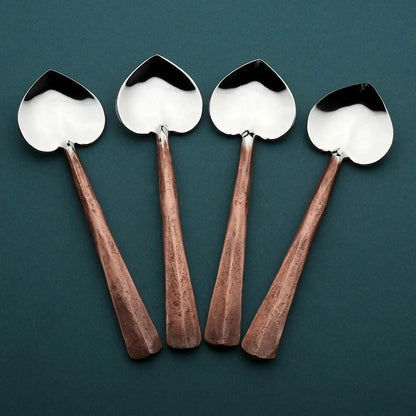 Copper Ridge Heart Coffee/Dessert Table Spoon 4 Pc. Set