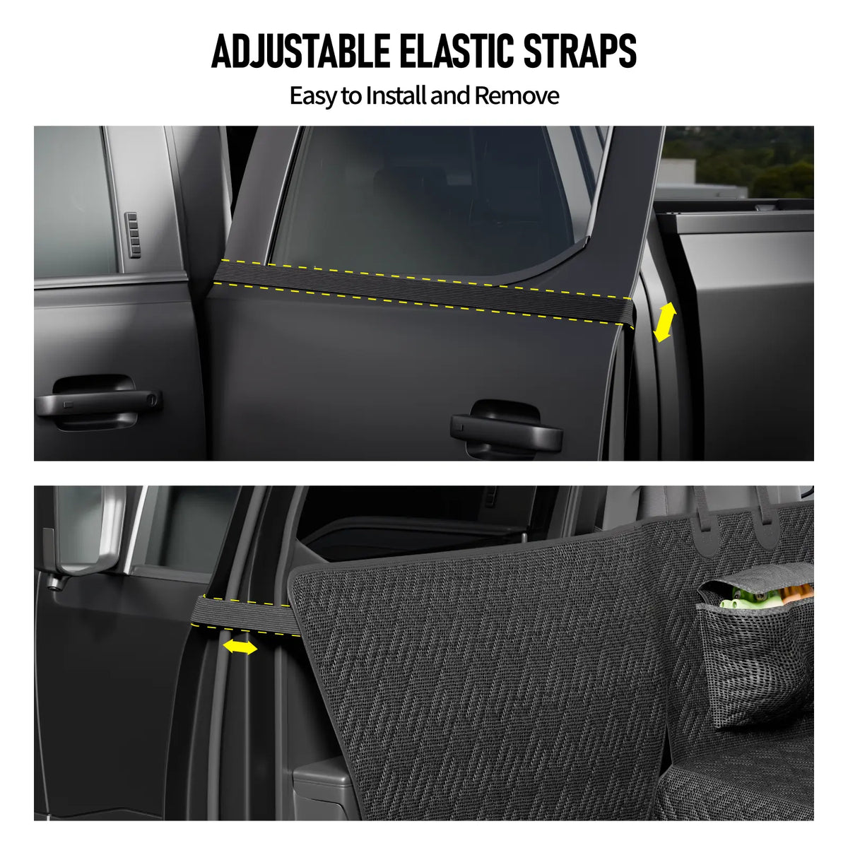 Dog Car Seat Cover with Hard Bottom, Holds up to 400Lbs | Patented Waterproof Dog Hammock Back Seat Extender for Cars, Suvs &amp; Full-Size Trucks (Small &amp; Large Sizes)