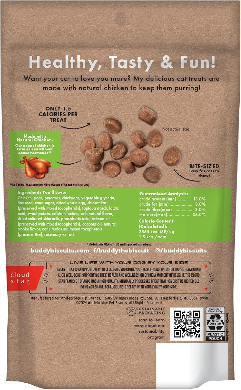 Soft &amp; Chewy Grain Free Cat Treats, Chicken, 3 Oz. Pouch