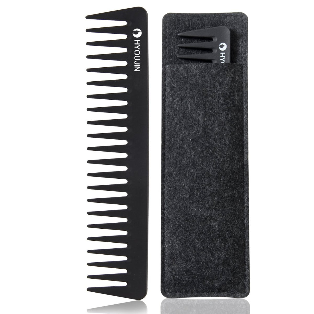 601 Carbon Wide Tooth Comb Detangler Comb for Detangling Wet Hair | Detangling Wide Tooth Comb for Shower,Wet,Dry,Long Hair,No Handle,Anti-Static,Heat Resistant to 230℃,Travel for Women and Men