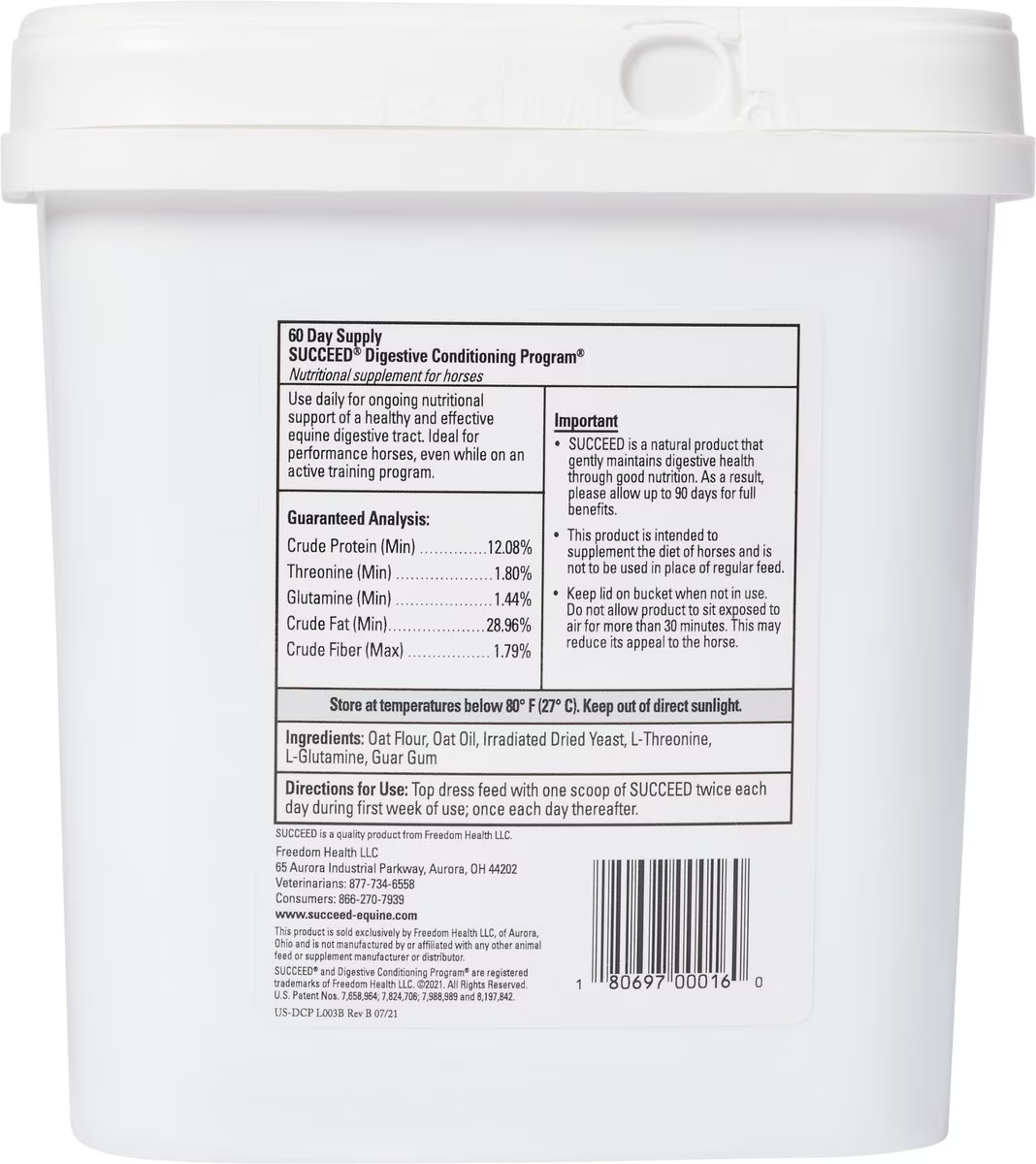 Freedom Health Succeed Digestive Conditioning Program Granules For Horses