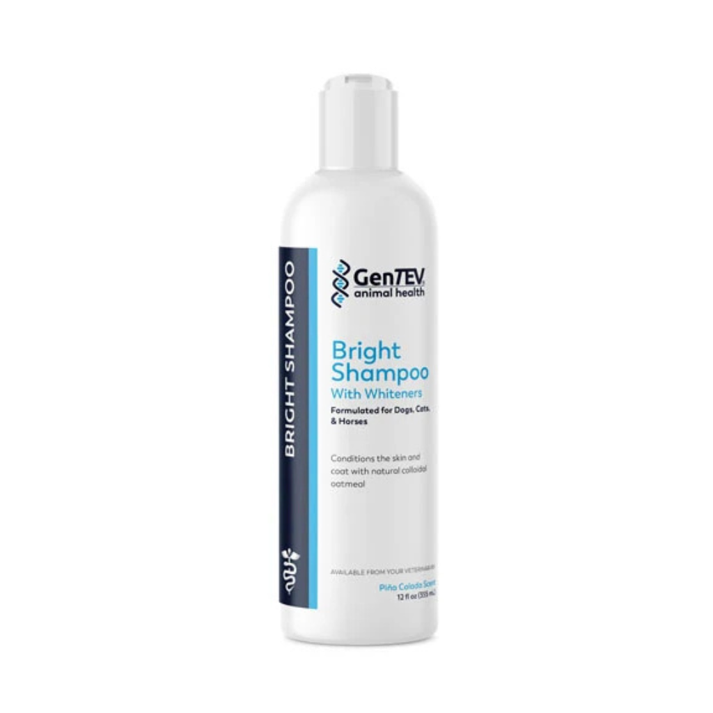 Gentev Bright Coat Whitening Shampoo for Dogs, Cats &amp; Horses, 12 oz