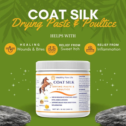 Healthy Paw Life Coat Silk Drying Paste &amp; Poultice for Horse, 10-oz