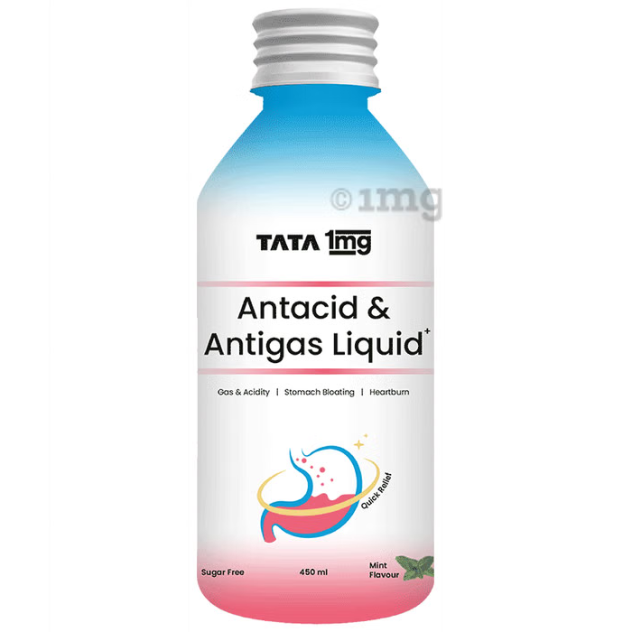Tata 1mg Antacid &amp; Anti-Gas Liquid Fast Relief for Heartburn &amp; Gas 200ml